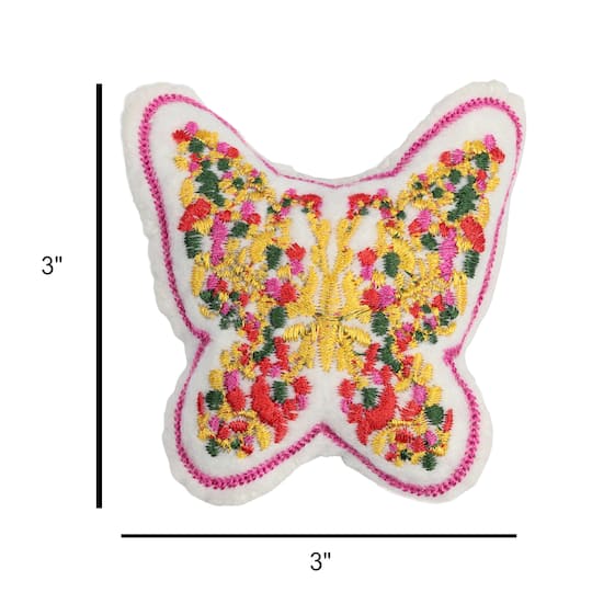 Pink Butterfly Filled Patch Embellishment by Celebrate It™